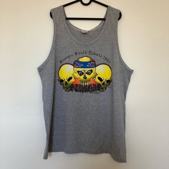 𝅺VINTAGE Sturgis South Dakota Biker Tank Top Cotton - Picture 2 of 8